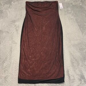 Wild Fable Maxi Skirt Women's XXL Black Salmon Pink‎ Sheer Lined Pull On Elastic